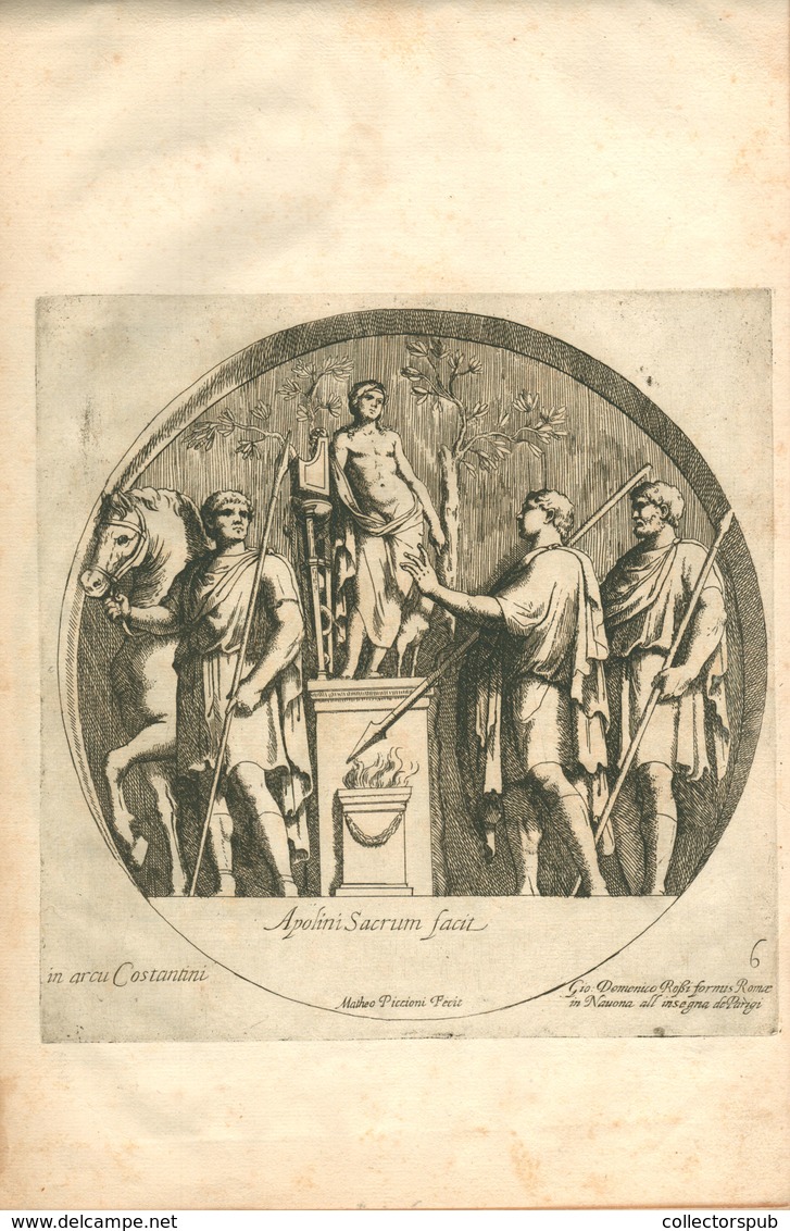 Matteo PICCIONI  Detail of the Constantine Arc in Rome 23 db rézmetszet albumban méret A/4 XVIII. sz-i kiadás  /  23 cop
