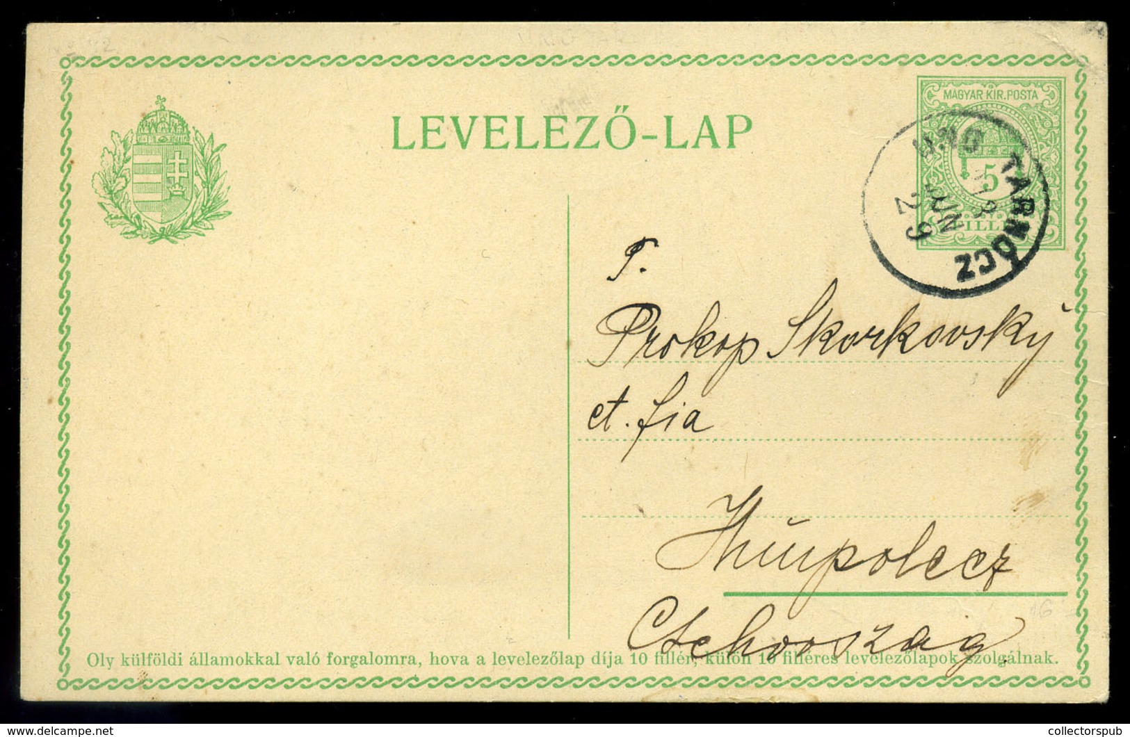 UNGTARNÓC / Тарнівці 1913. Díjjegyes Levlap Ritka Bélyegzéssel  /  Stationery P.card Rare Pmk - Gebruikt