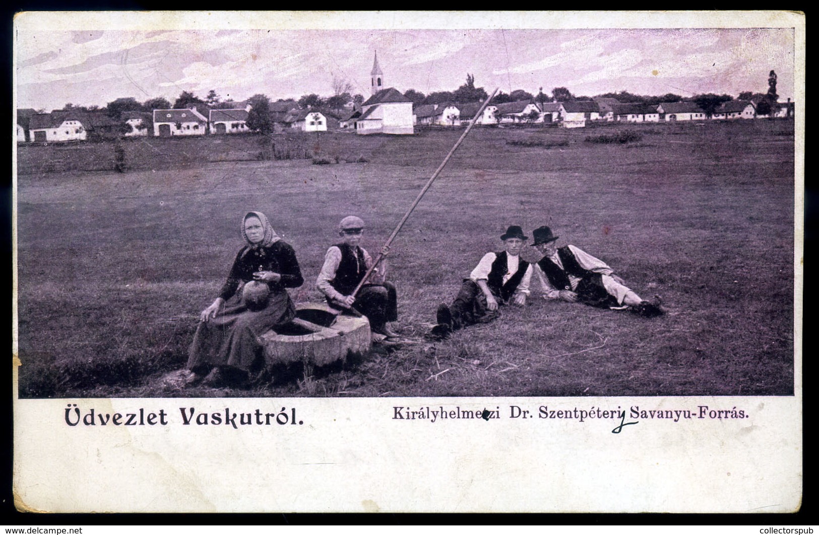 VASKÚT / KIRÁLYHELMECI Savanyú Forrás, Régi Képeslap  /  Mineral Spring Vintage Pic. P.card - Hungary