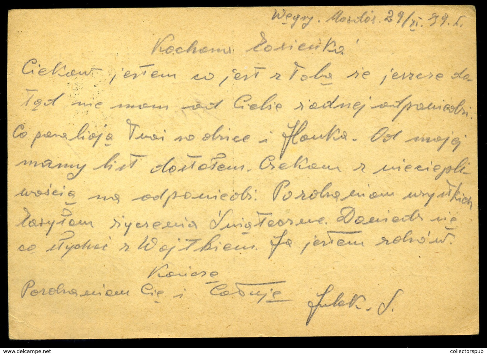 MOSDÓS 1939. Cenzúrázott Levlap Lengyel Internáló Táborból Neu-Sandec-re Küldve  /  Cens. P.card From Polish  Internment - Lettres & Documents