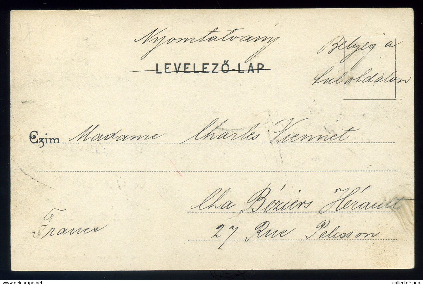 BEREGSZÁSZ 1902. Képeslap Franciaországba Küldve  /  Vintage Pic. P.card To France - Gebruikt