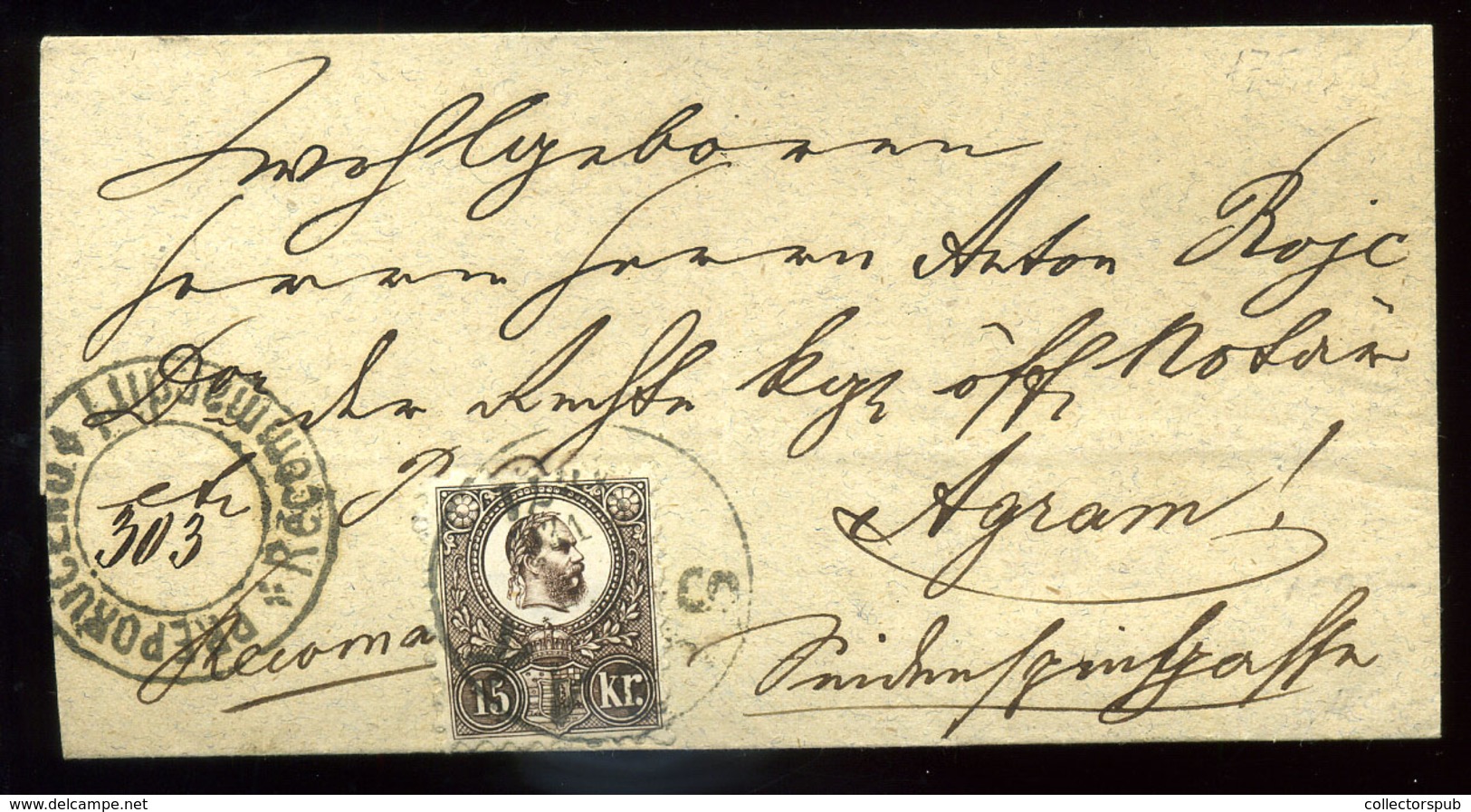 SISAK 1874. Ajánlott 15Kr-os Levél Zágrábba Küldve  /  Reg. 15 Kr Letter To Zagreb - Oblitérés