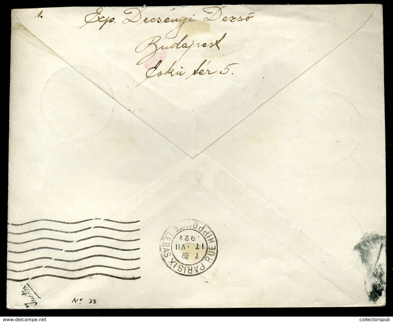 BUDAPEST 1922. Dekoratív Légi Levél Párizsba Küldve  /  Decorative Airmail Letter To Paris - Brieven En Documenten