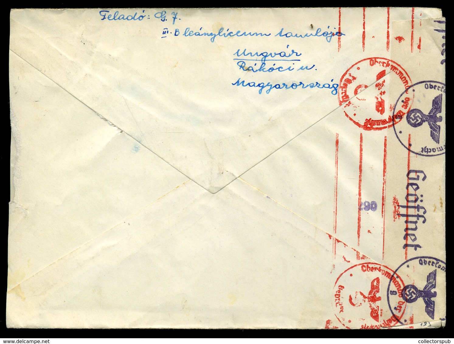 SZEREDNYE 1941. Cenzúrázott Levél, Kétnyelvű Bélyegzéssel Prerov-ba Küldve  /  Cens. Letter Bilingual Pmk To Prerov - Brieven En Documenten