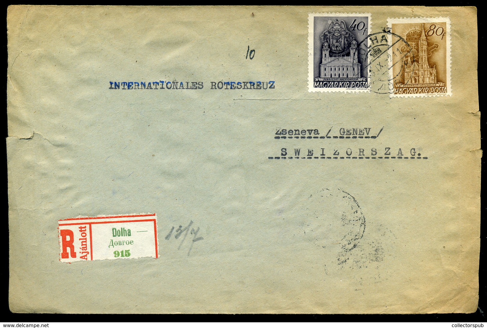 DOLHA 1943. Cenzúrázott Levél, Hadifogoly ügyben A Genf-i Vöröskeresztnek Küldve  /  Cens. Letter POW Subject To Geneva  - Lettres & Documents