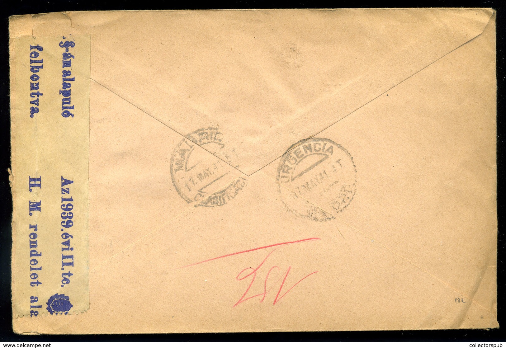 BUDAPEST 1941. Expressz, Cenzúrázott Légi Levél Spanyolországba Küldve  /  Express Cens. Airmail Letter To Spain - Lettres & Documents