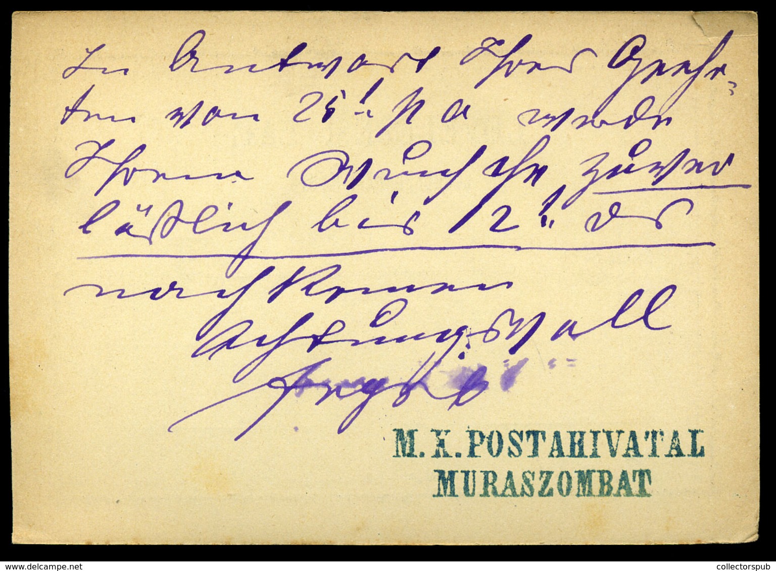 MURASZOMBAT 1871. 2Kr Díjjegyes M.K. Postahivatal Muraszombat Bélyegzéssel  /  2 Kr Stationery Hun. Roy. Post Office Mur - Slovénie
