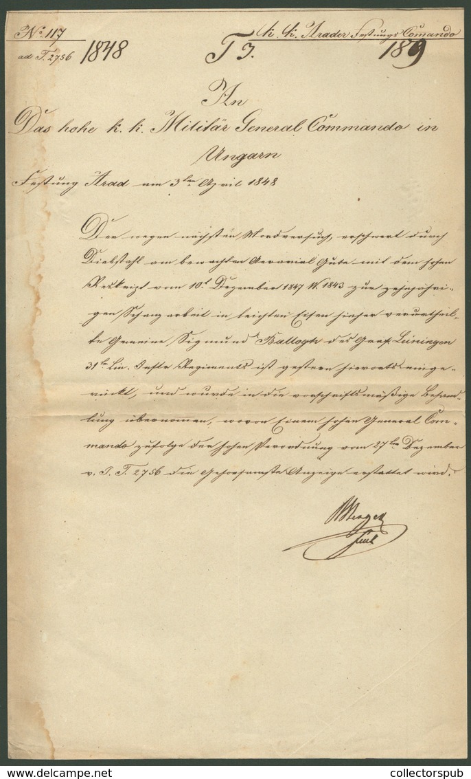 1848. SZABADSÁGHARC Érdekes Iratgyűjtemény!  Lásd Részletes Leírás  /  1848 REVOLUTION Interesting Document Collection - Unclassified