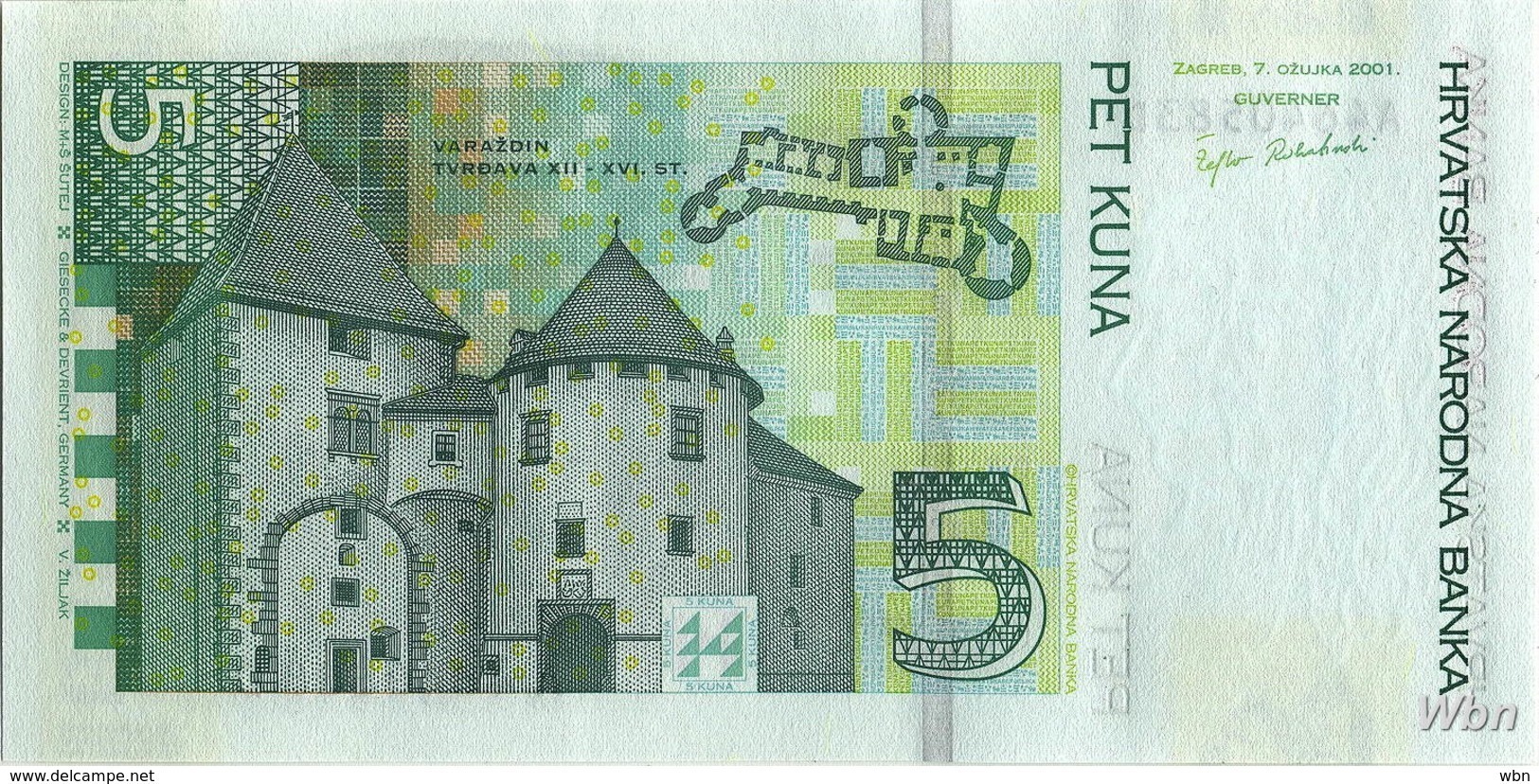 Croatie 5 Kuna (P37) 2001 -UNC- - Croatie