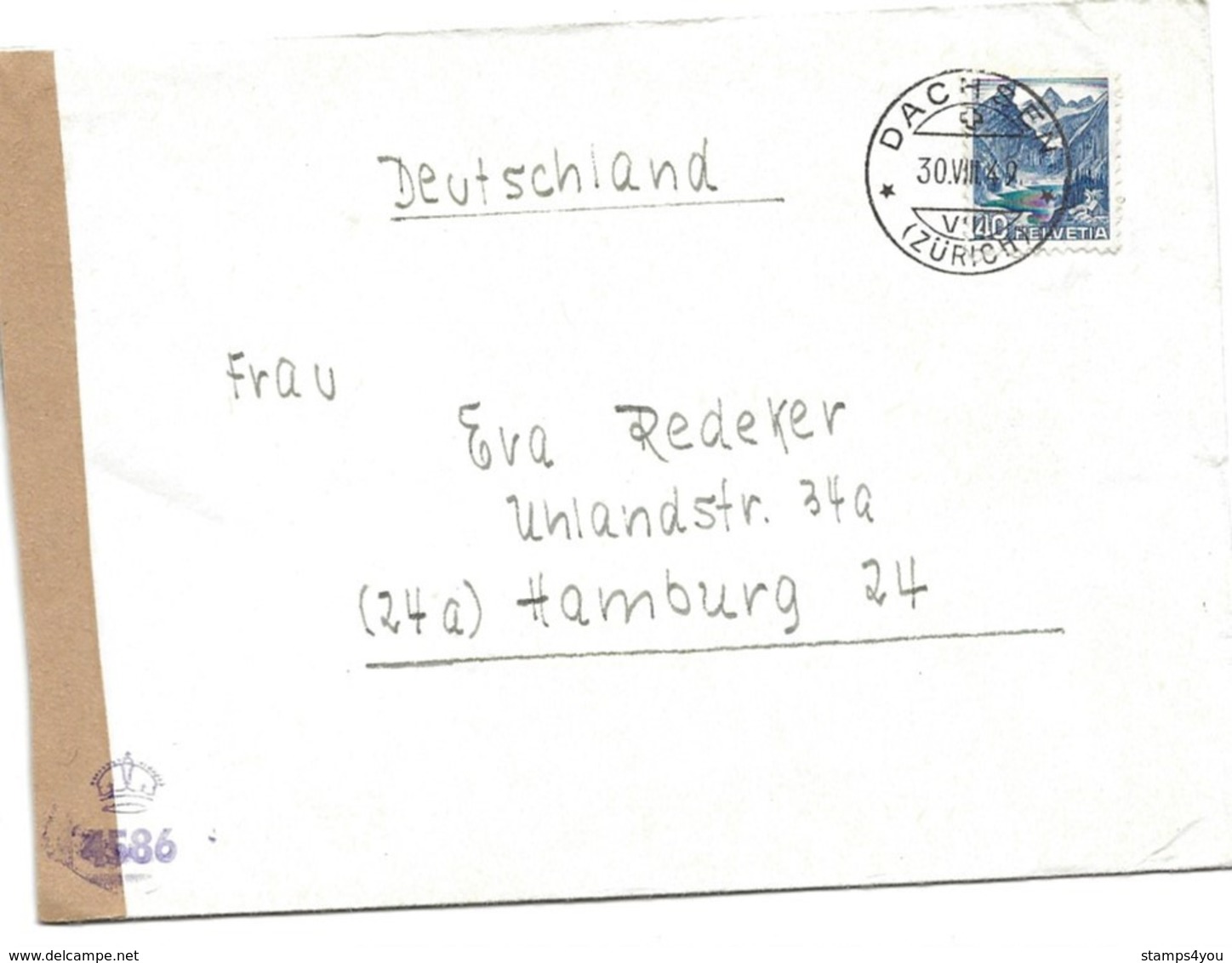 150 - 60 - Enveloppe Envoyée De Suisse  - Censure - Sonstige & Ohne Zuordnung
