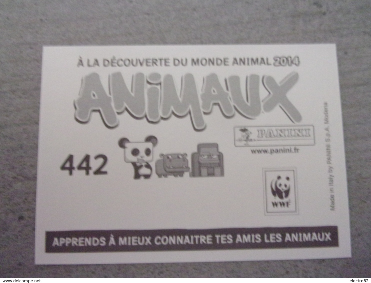 PANINI ANIMAL WORLD Animaux N°442 Chauve-souris Kitti à Nez De Porc Bumblebee Bat - Französische Ausgabe