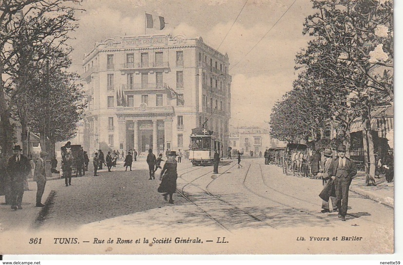 TUNISIE -- TUNIS - Rue De Rome Et La Société Générale + Tramway - Tunisie