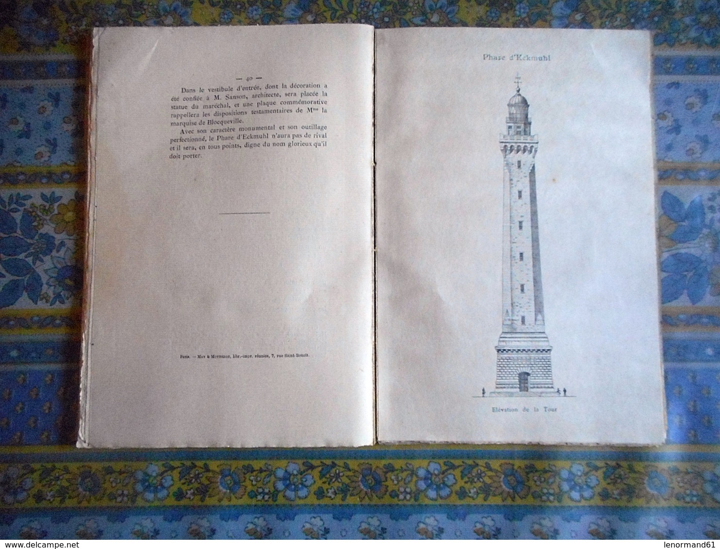 LIVRE TESTAMENT DE LA MARQUISE DE BLOCQUEVILLE LE PHARE D' ECKMUHL SUR LA POINTE DE PENMARC'H 1893 FINISTERE BRETAGNE