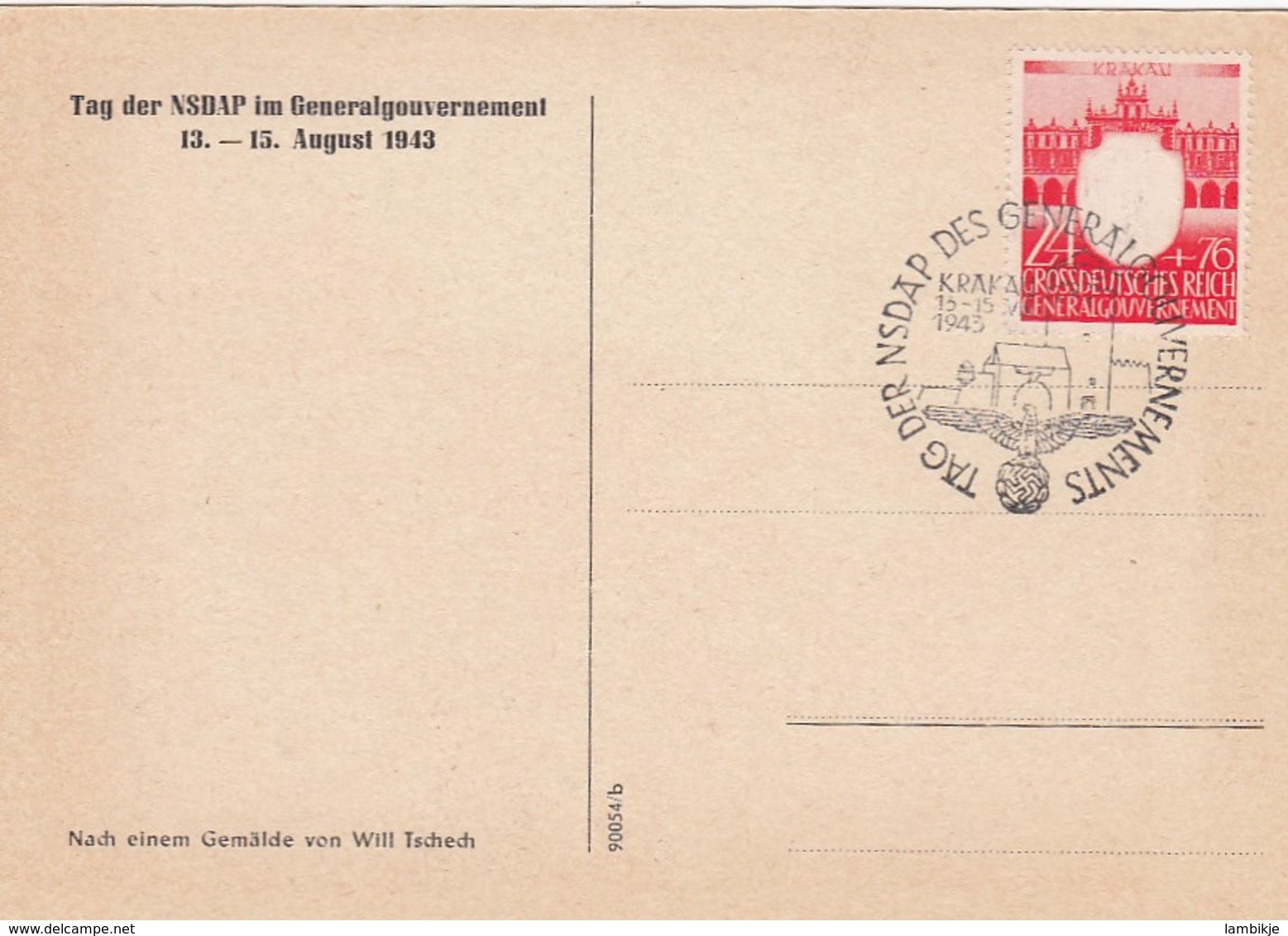 Deutschses Reich Postkarte 1943 Tag Der NSDAP - Gebraucht