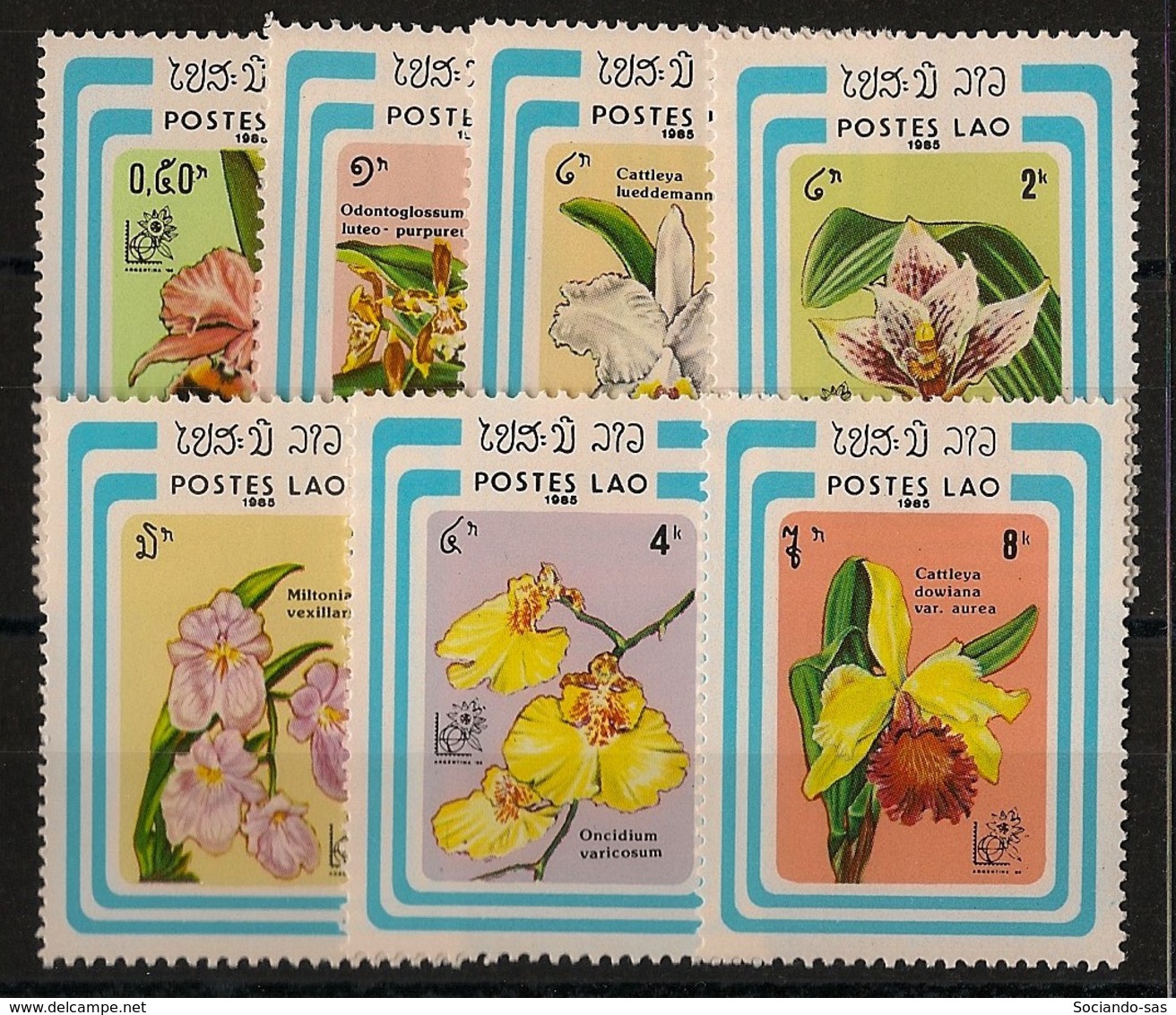 Laos - 1985 - N°Yv. 643 à 649 - Fleurs / Orchidées - Neuf Luxe ** / MNH / Postfrisch - Laos