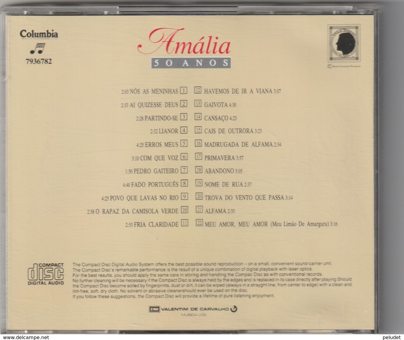 CD - AMALIA  RODRIGUES - 50 ANOS - OS POETAS - Sonstige & Ohne Zuordnung