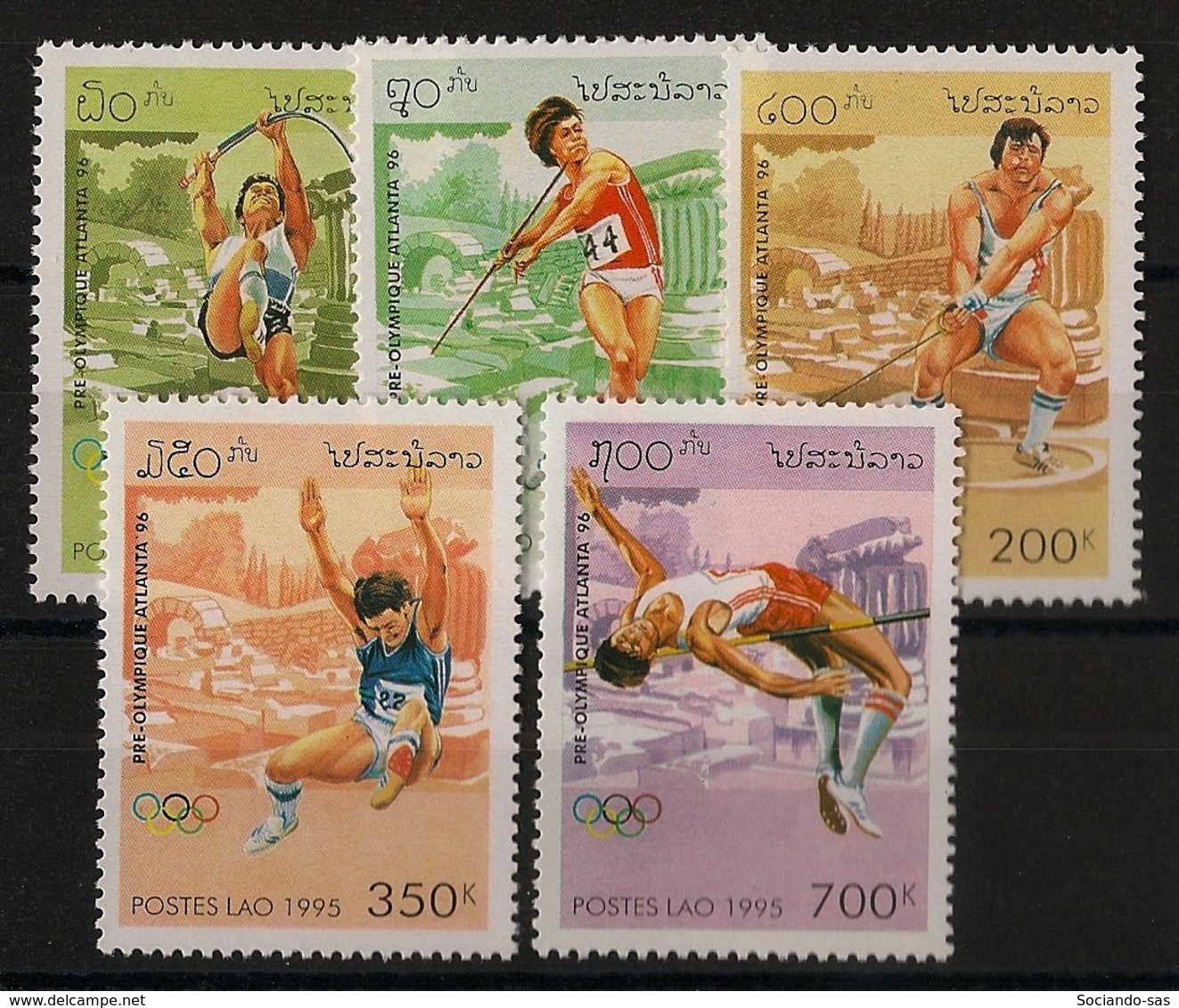 Laos - 1995 - N°Yv. 1173 à 1177 - Olympics / Atlanta - Neuf Luxe ** / MNH / Postfrisch - Laos