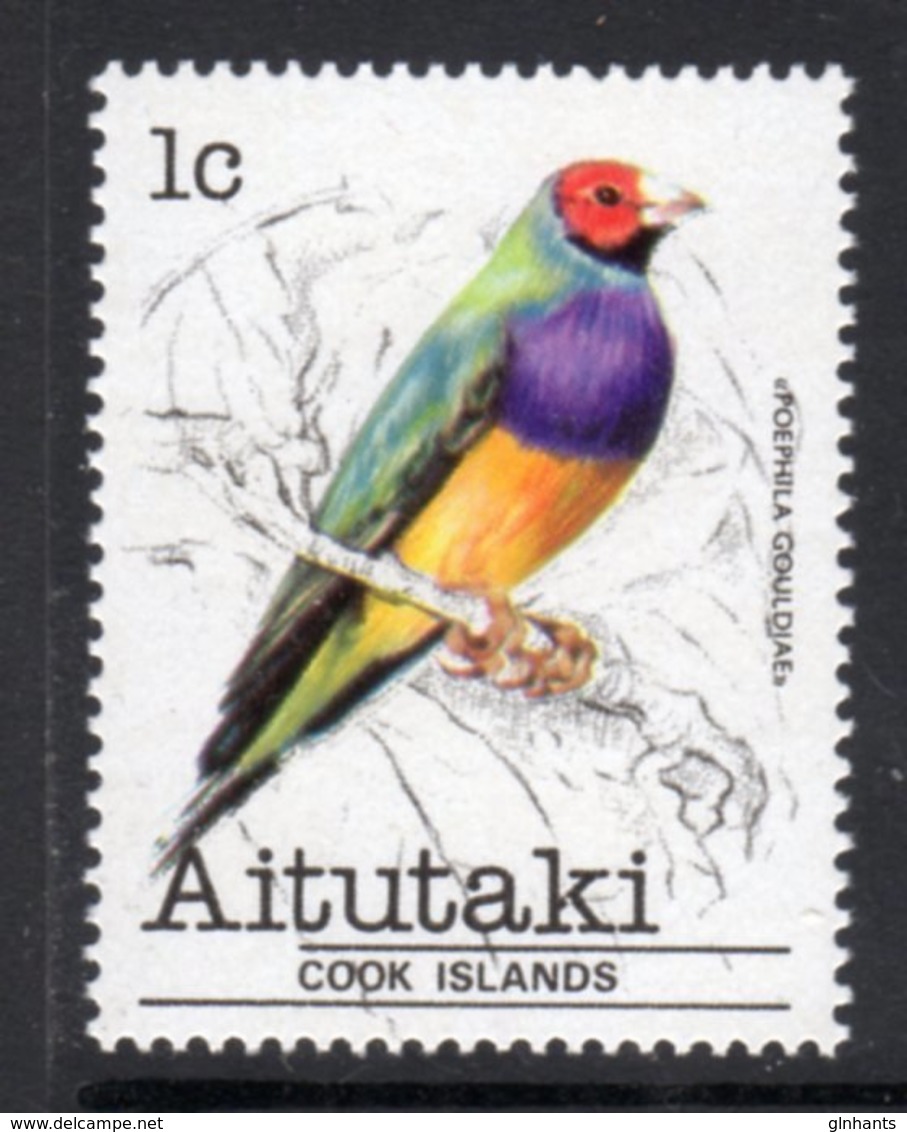 AITUTAKI - 1981 1c FINCH BIRD STAMP FINE MNH ** SG 317 - Aitutaki