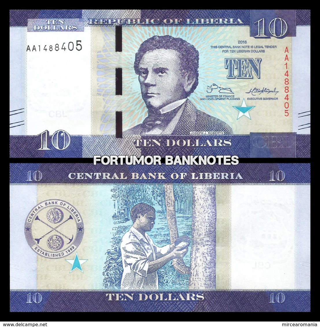 LIBERIA - 10 DOLLARS - 2016 - UNC - Liberia