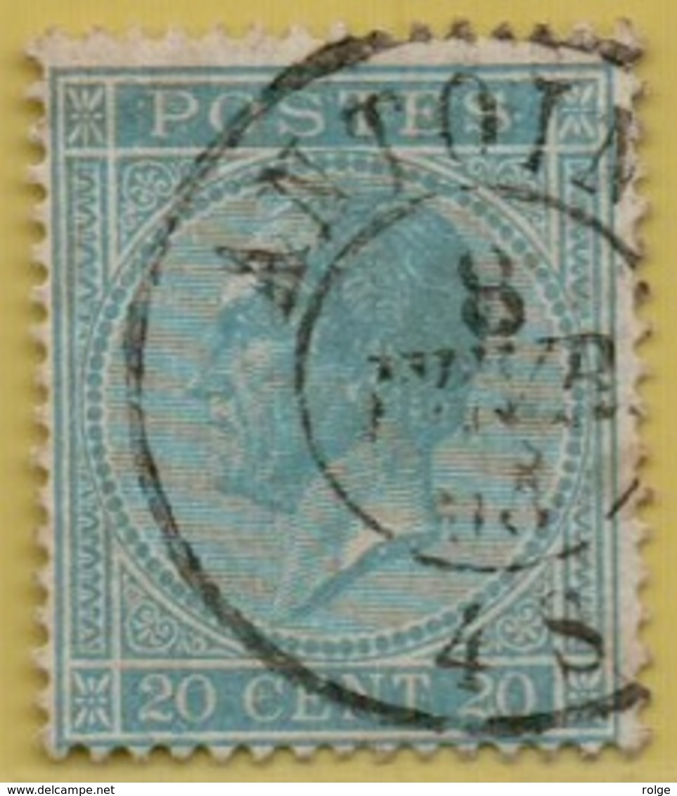 +MW-4464    ANTOING      Dubbel    Cirkel      OCB  18 - 1865-1866 Profil Gauche