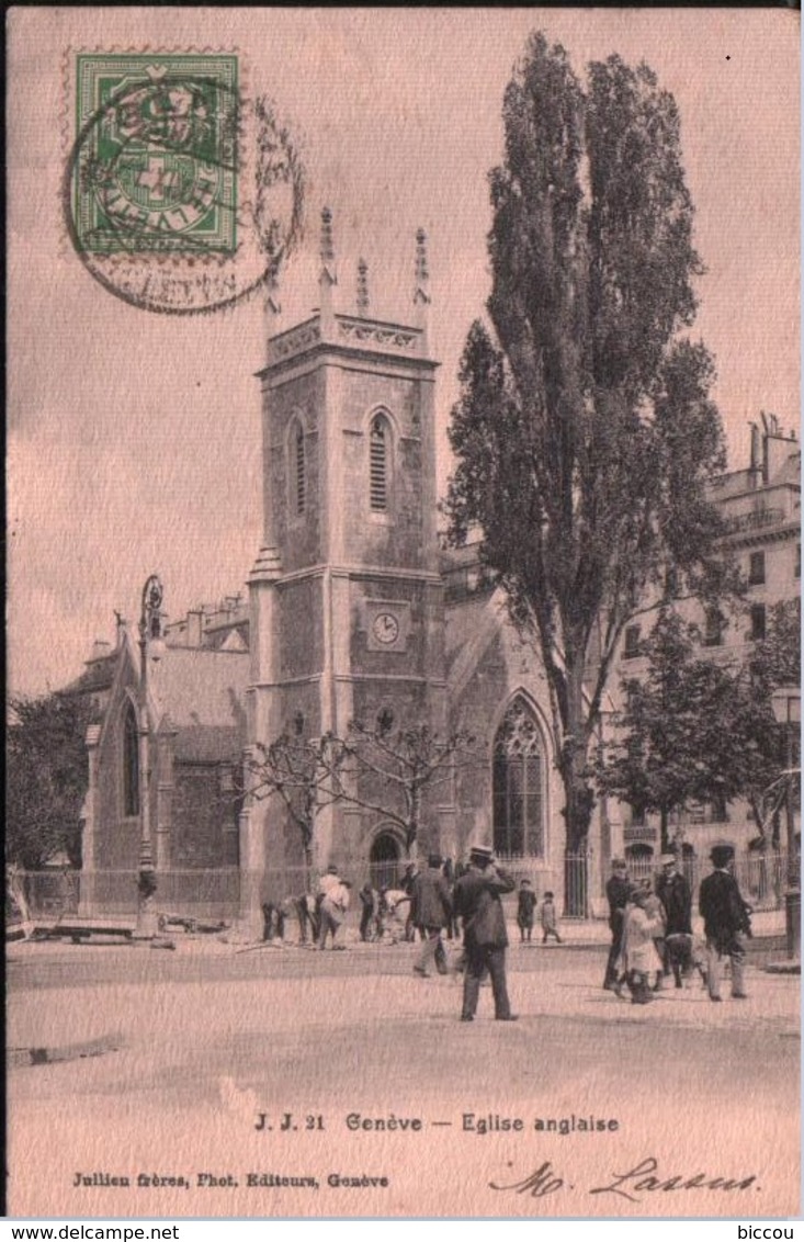 Cpa GENEVE - 1907 - Eglise Anglaise JJ 21 - Genève