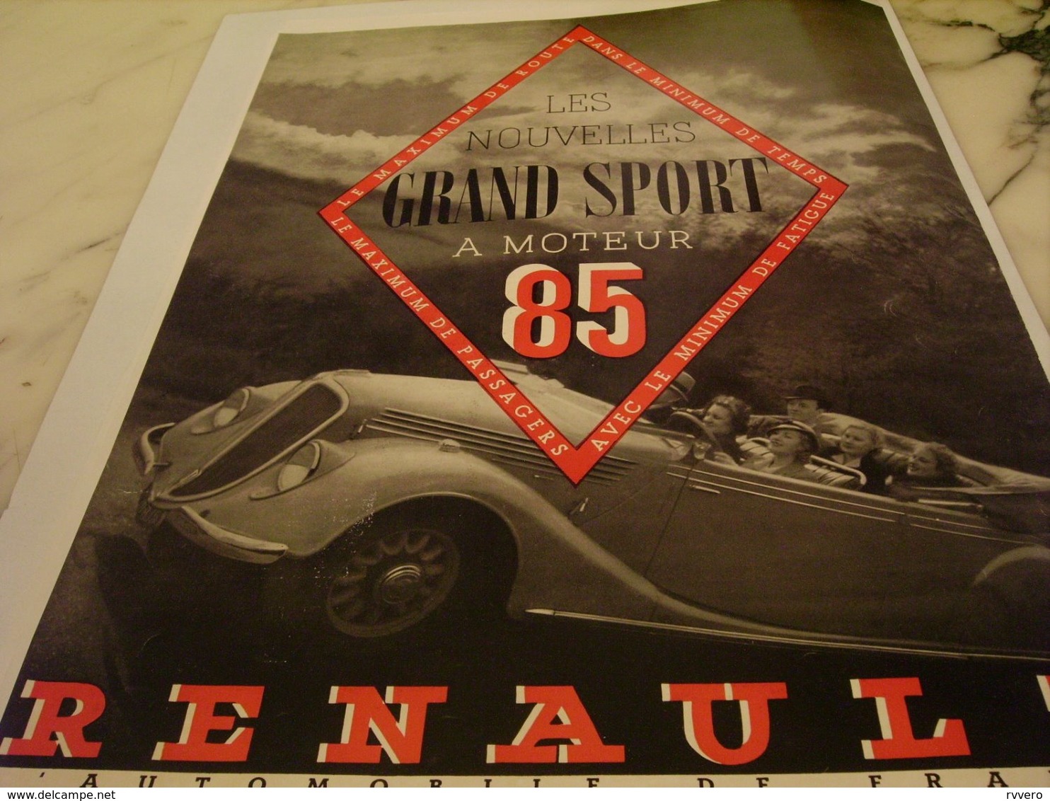 ANCIENNE PUBLICITE  LES NOUVELLES GRAND SPORT VOITURE   RENAULT  1935 - Voitures