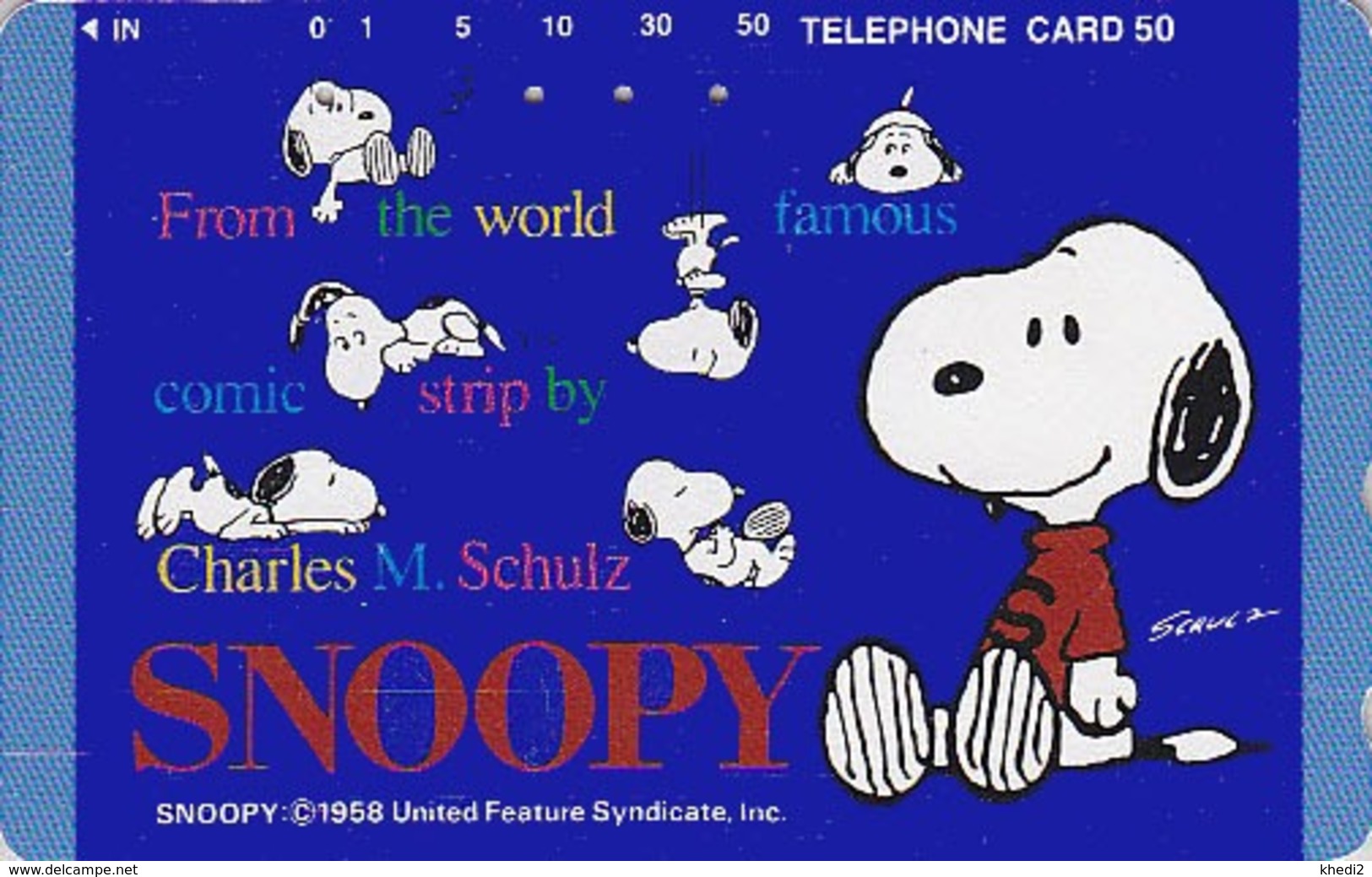 Télécarte JAPON / 110-150999 - BD Comics - CHIEN SNOOPY - PEANUTS DOG JAPAN Free Phonecard -  1401 - BD