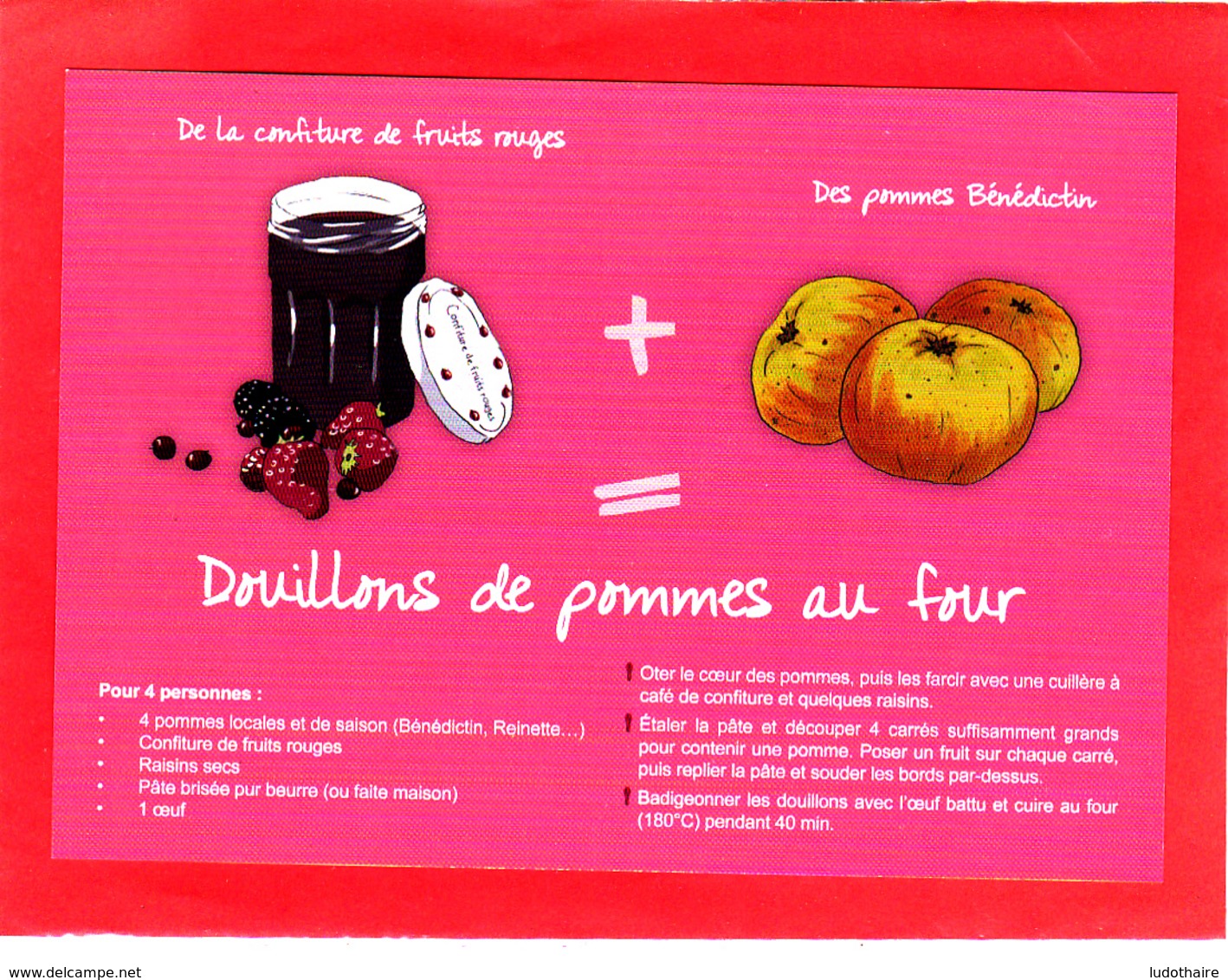 CP Grand Format, Recette De Cuisine, Douillons De Pommes Au Four, Confiture, Normandie - Recettes (cuisine)