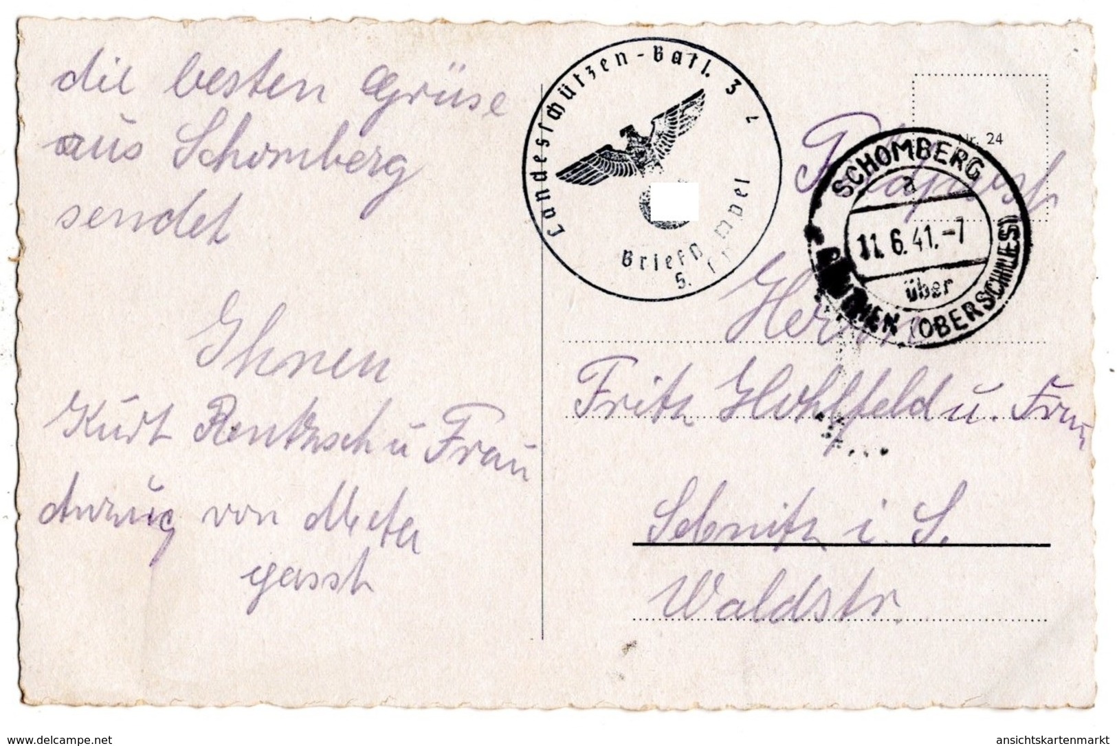 Beuthen O.-S., Hl. Kreuzkirche, Bytom, Alte Postkarte 1941, Feldpost - Pologne