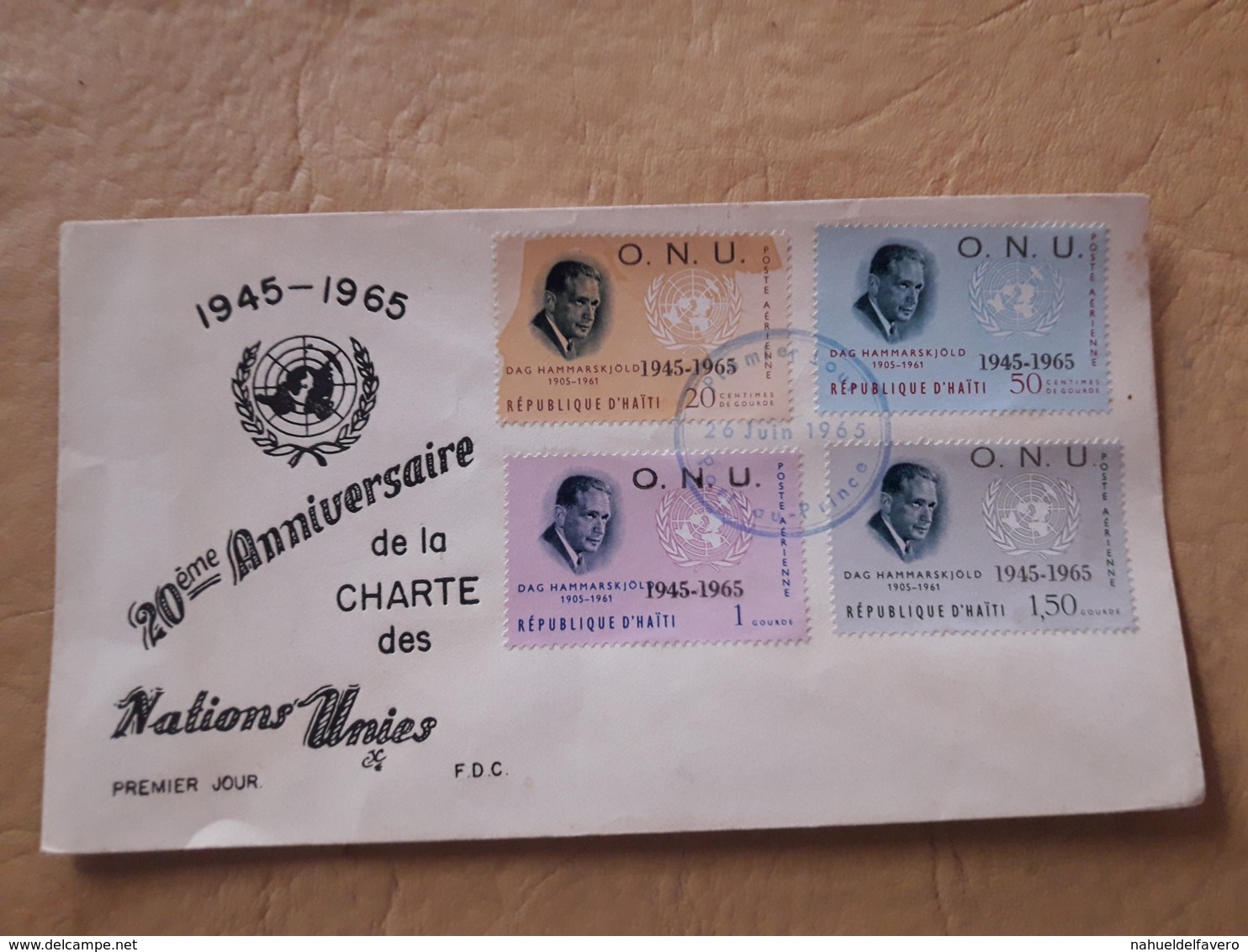 Haiti FDC 20ème Anniversaire De La Charte Des Nations Unies - Haití