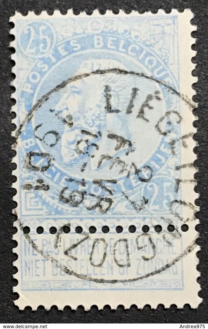 N. 60, 25 Cent Bleu, Obl. Liege (Longdoz) 27/2/1901, NIPA 250 - 1893-1900 Schmaler Bart