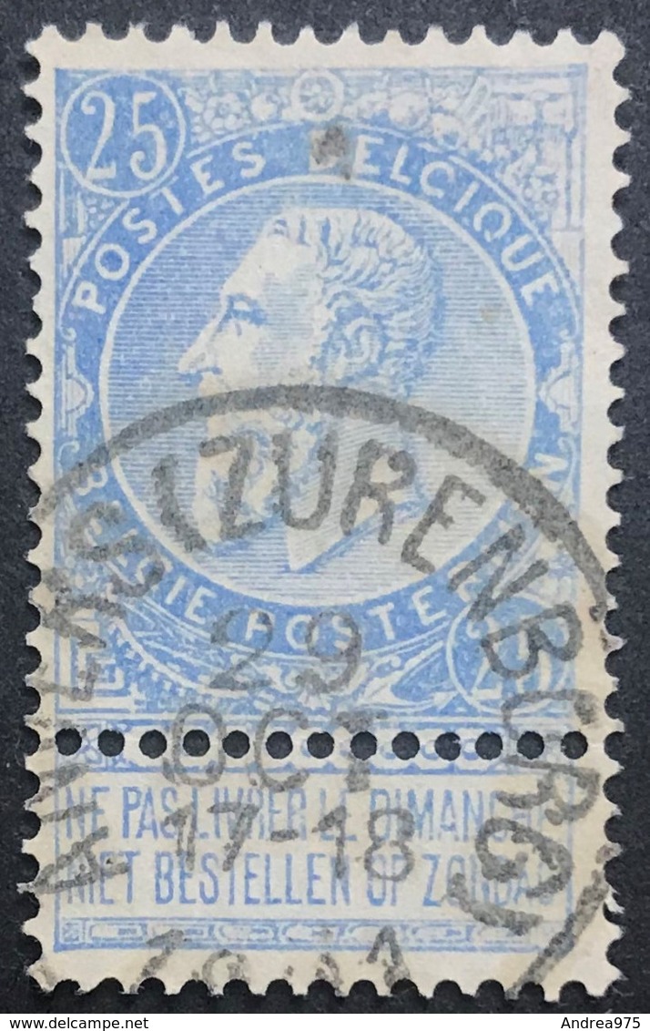 N. 60, 25 Cent Bleu, Obl. Anvers (Zurenborg) 29/10/1901, NIPA 100 - 1893-1900 Schmaler Bart