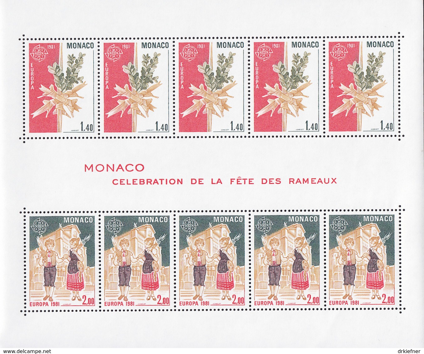 MONACO, Block 17, Postfrisch **, Europa CEPT: Folklore 1981 - 1981