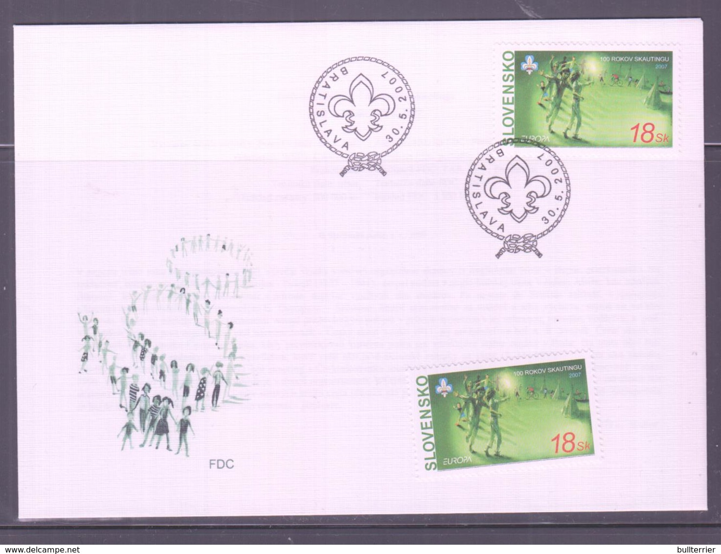 SCOUTS - SLOVENIA - 2007 - EUROPA /SCOUTS MNH + ILLUSTRATED FDC - Covers & Documents