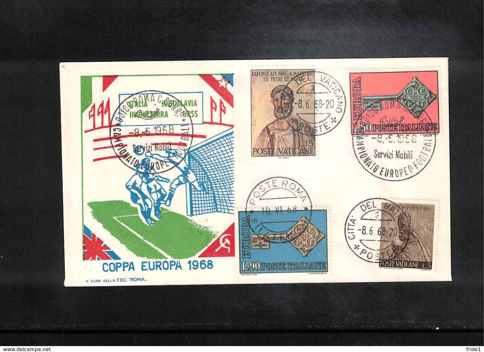 Italy / Italia 1968 Europa Football Cup Interesting Cover - UEFA European Championship