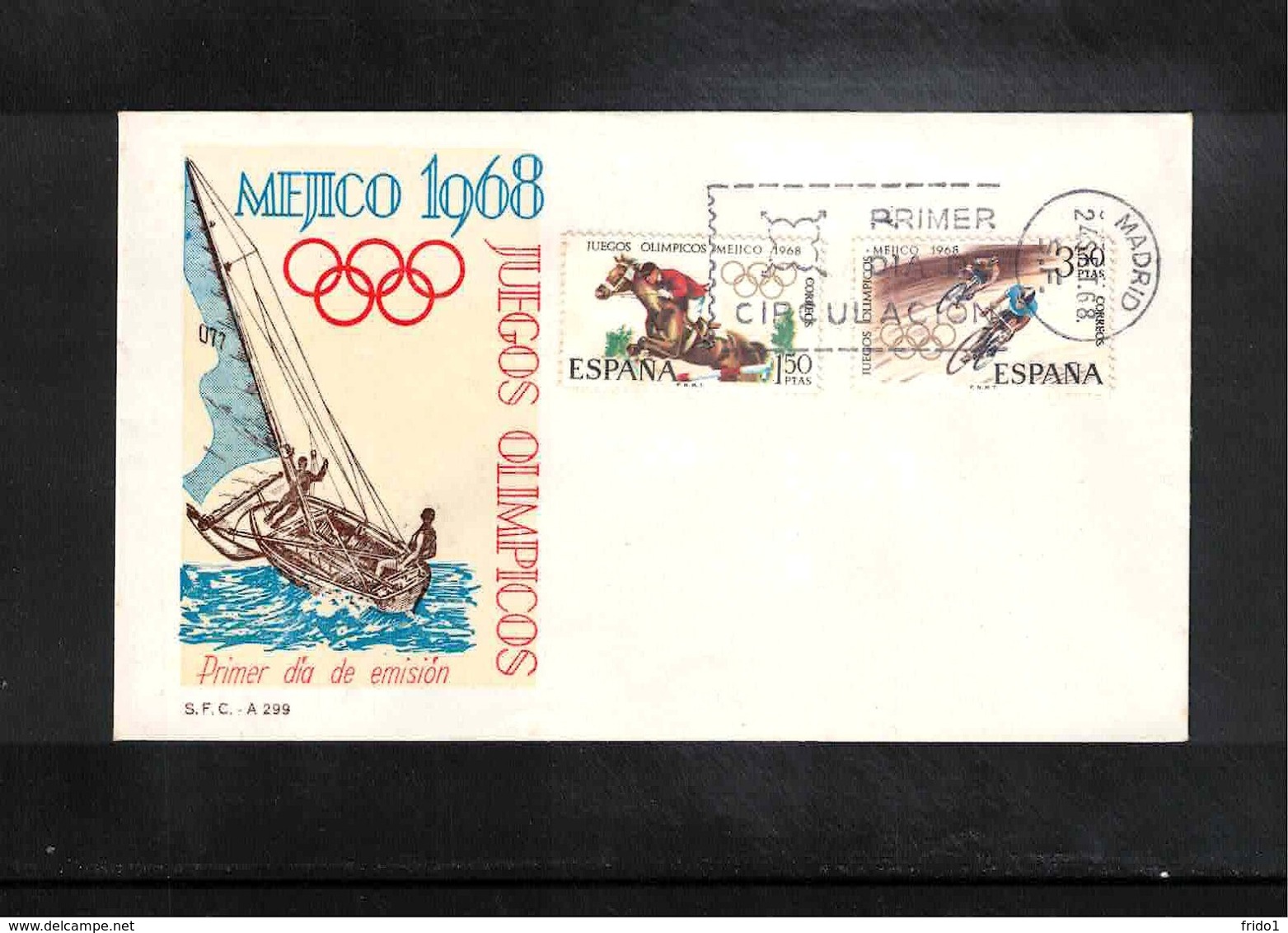 Spain 1968 Olympic Games Mexico Interesting Cover - Sommer 1968: Mexico