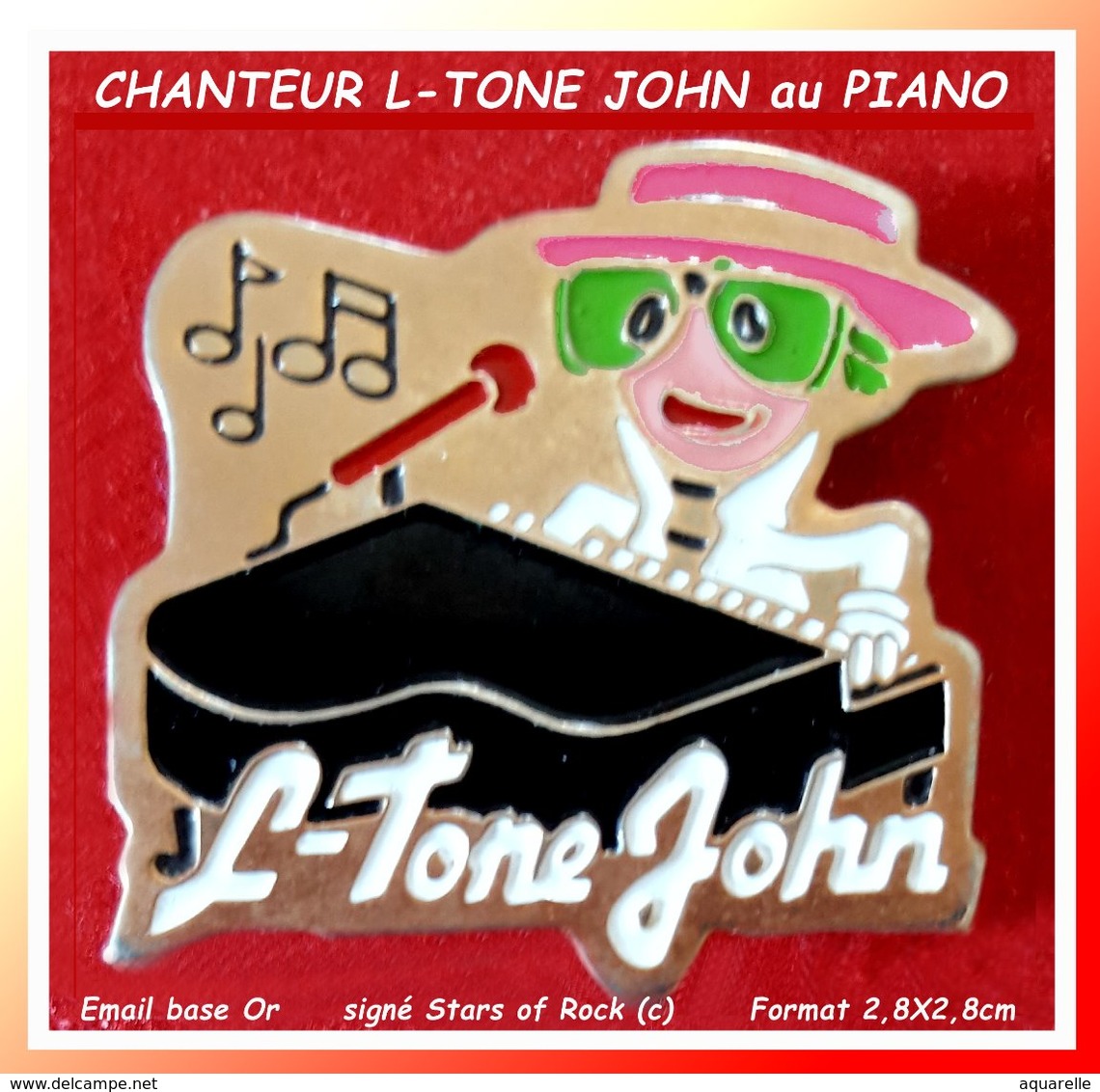 SUPER PIN'S Chanteur S.L.TONE JOHN : Chanteur, Musicien Célèbre Au Piano, Roi De La POP MONDIALE, Signé STARS Of ROCK - Muziek