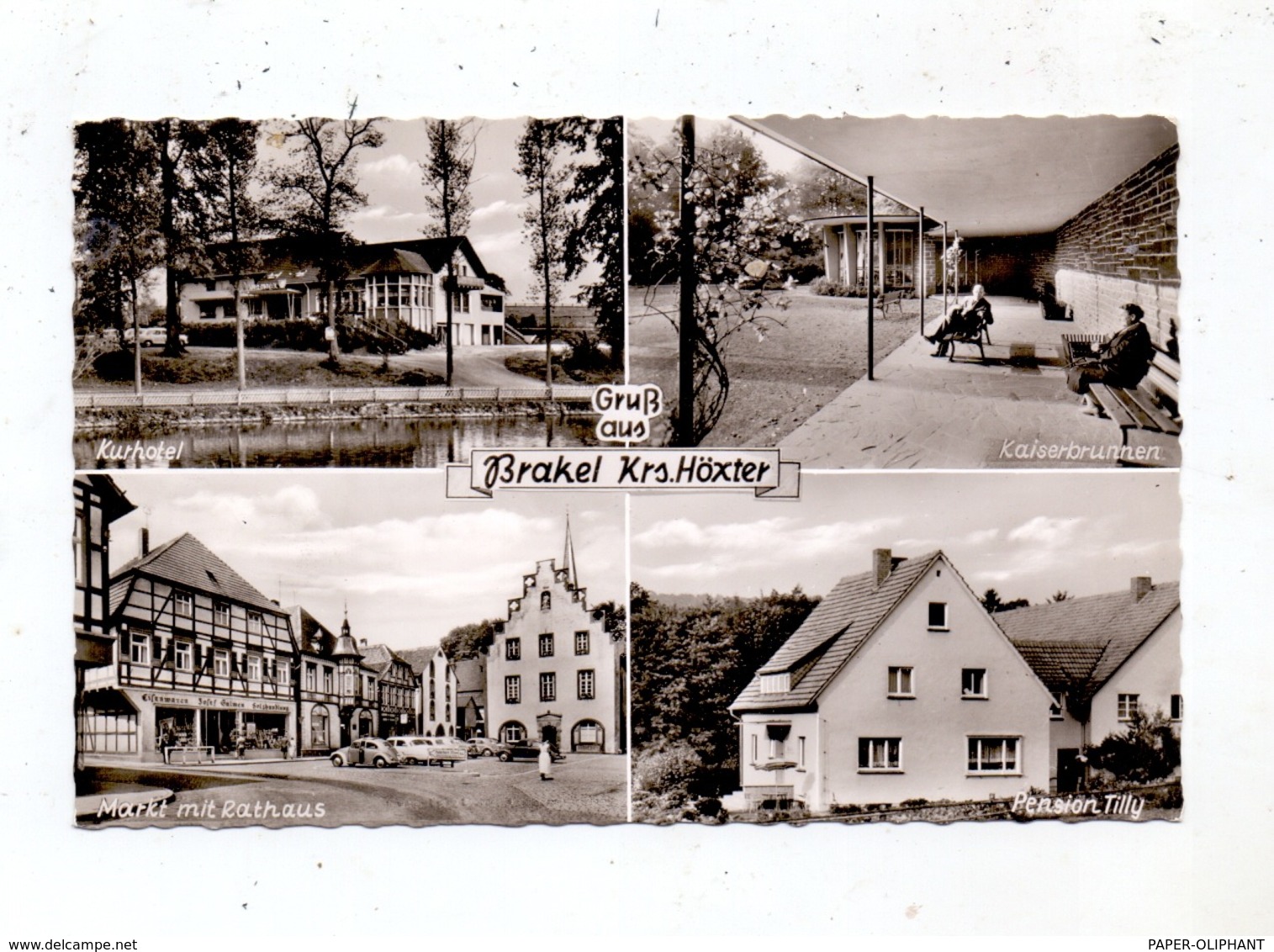 3492 BRAKEL, Pension Tilly, Markt, Kaiserbrunnen, Kurhotel, 1965, Belg. Militärpost - Brakel