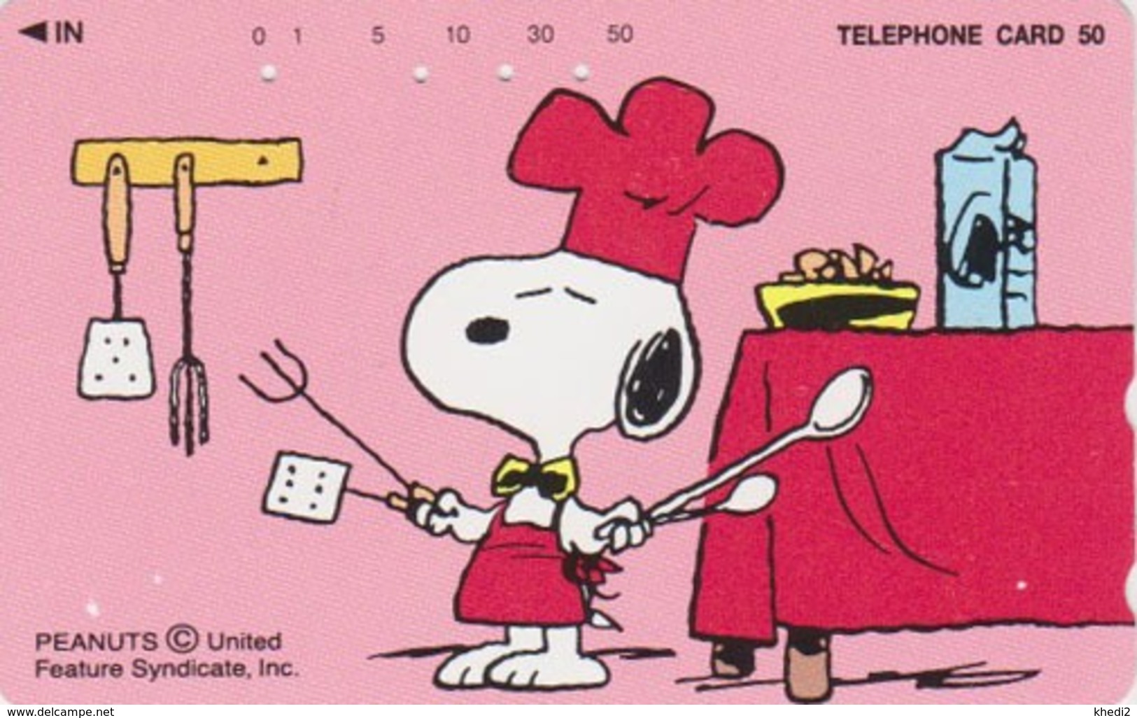 Télécarte JAPON / 330-60434 - BD COMICS - PEANUTS - Chien SNOOPY ** Cuisine Cooking ** - DOG JAPAN Free Phonecard - 1417 - BD