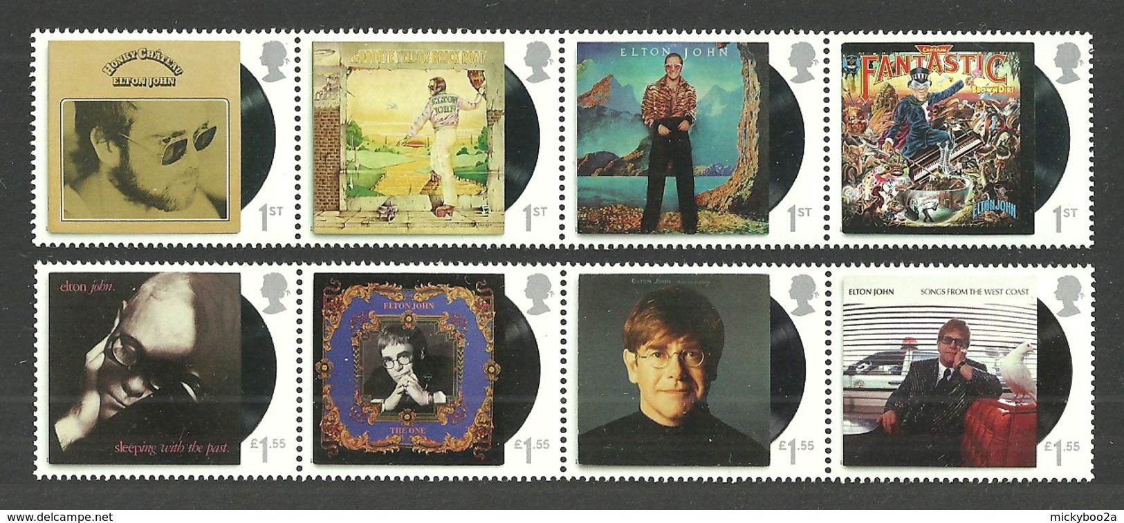 GB 2019 MUSIC GIANTS III ELTON JOHN POP ROCK MUSIC RECORD ALBUMS SET MNH - Unused Stamps