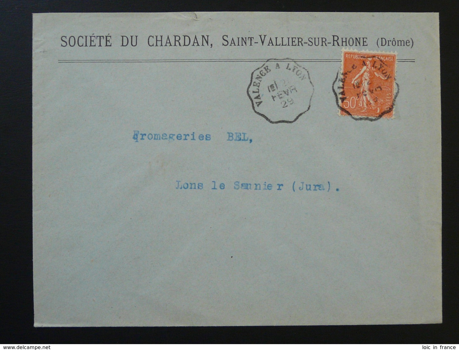 Lettre Oblit. Ambulant Convoyeur Valence Drome à Lyon 1929 - Poste Ferroviaire