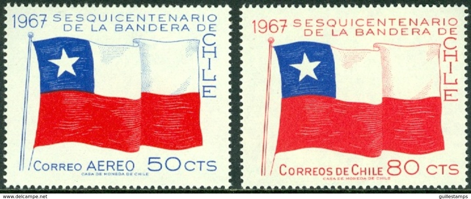 CHILE 1967 NATIONAL FLAG** (MNH) - Chile