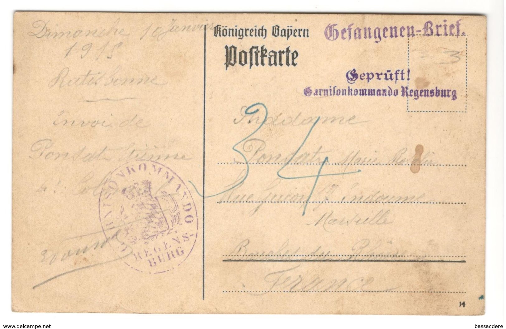 21749 - CAMP DE REGENSBURG - WW I