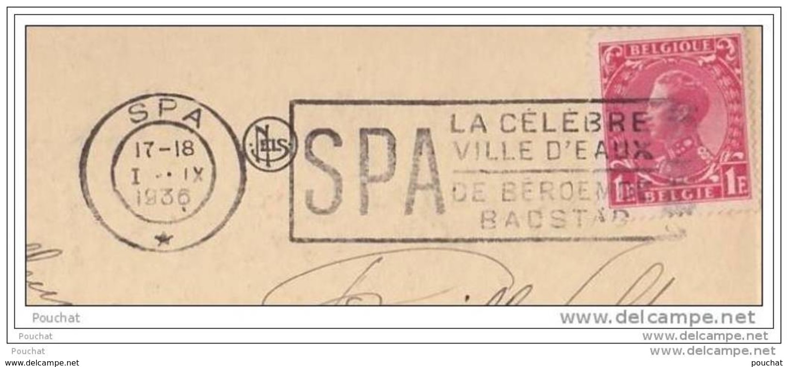 Spa - Etablissement Des Bains Et Rue Royale + Flamme Publicitaire De 1936) - Spa