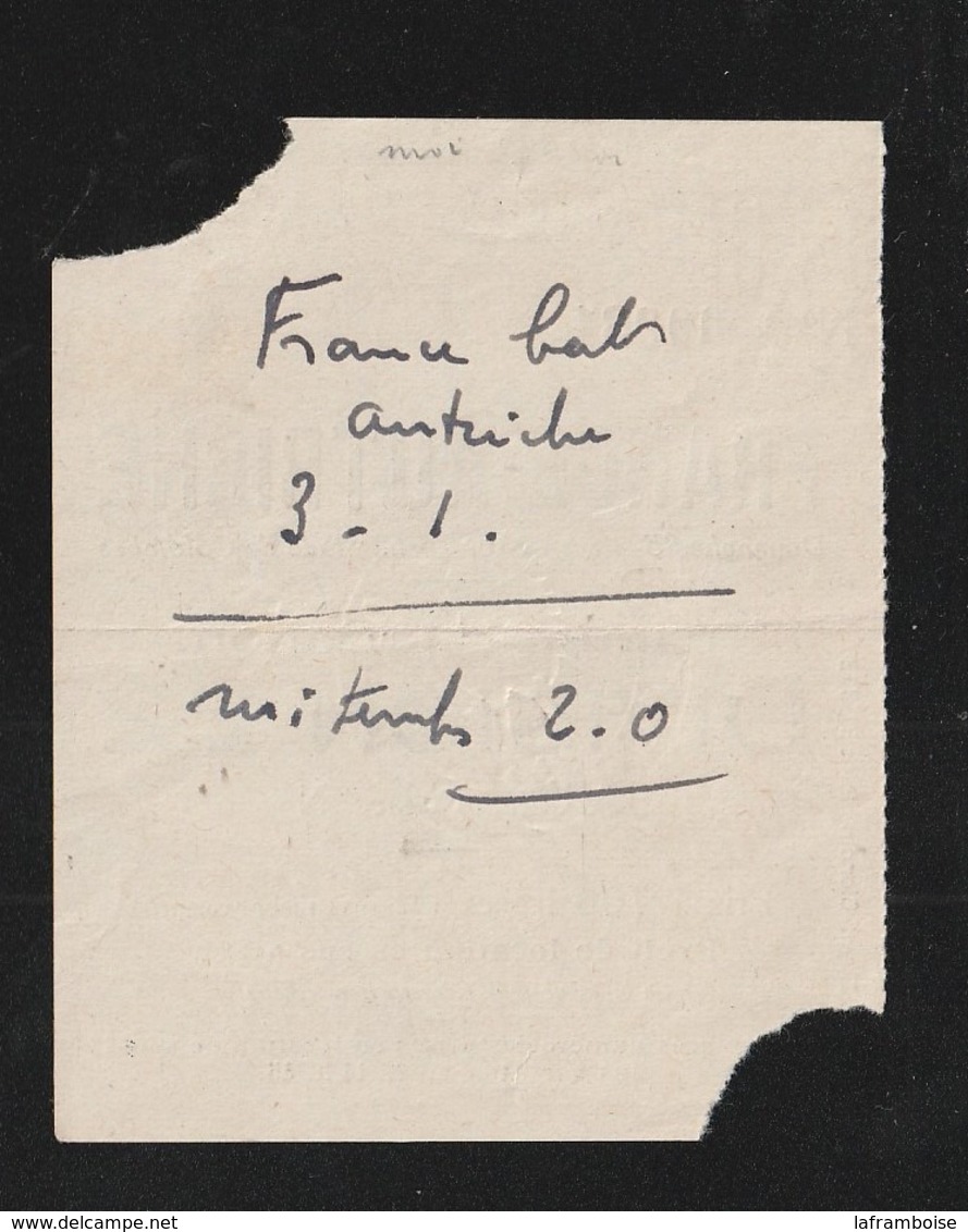 Ticket Football  1956  FRANCE  AUTRICHE   Colombes FRANCE  Bat AUTRICHE  ( Très Très Bonne TENUE ) +100 - Tickets - Entradas