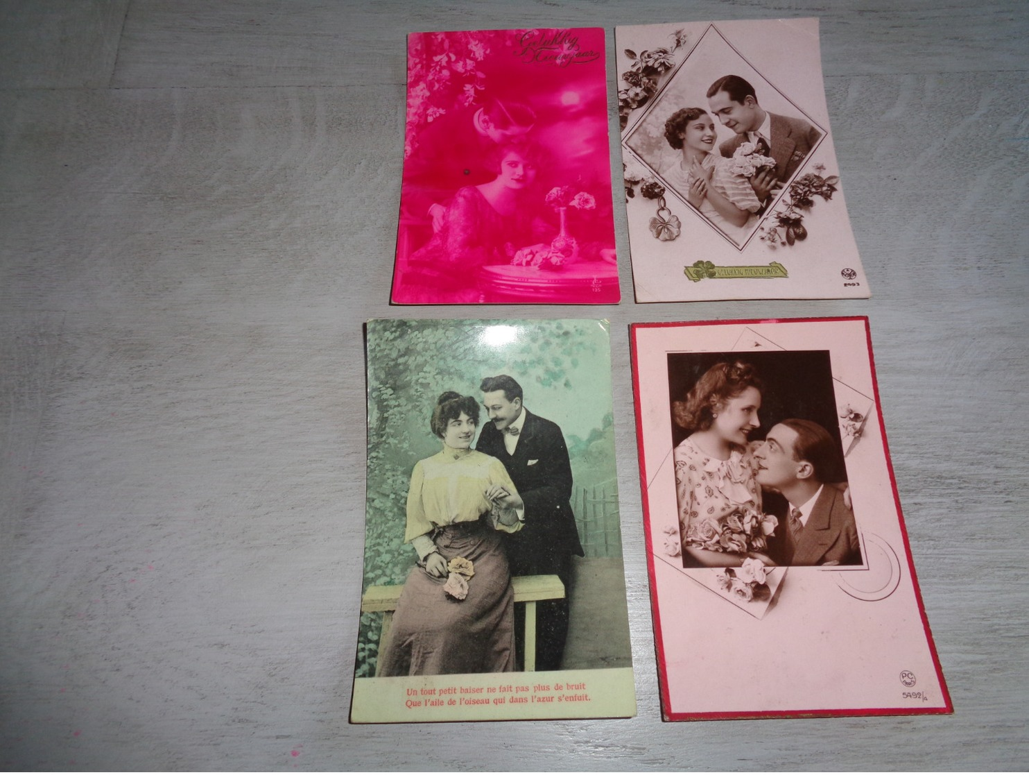 Beau lot de 60 cartes postales de fantaisie  couples  couple    Mooi lot van 60 postkaarten fantasie koppels  koppel