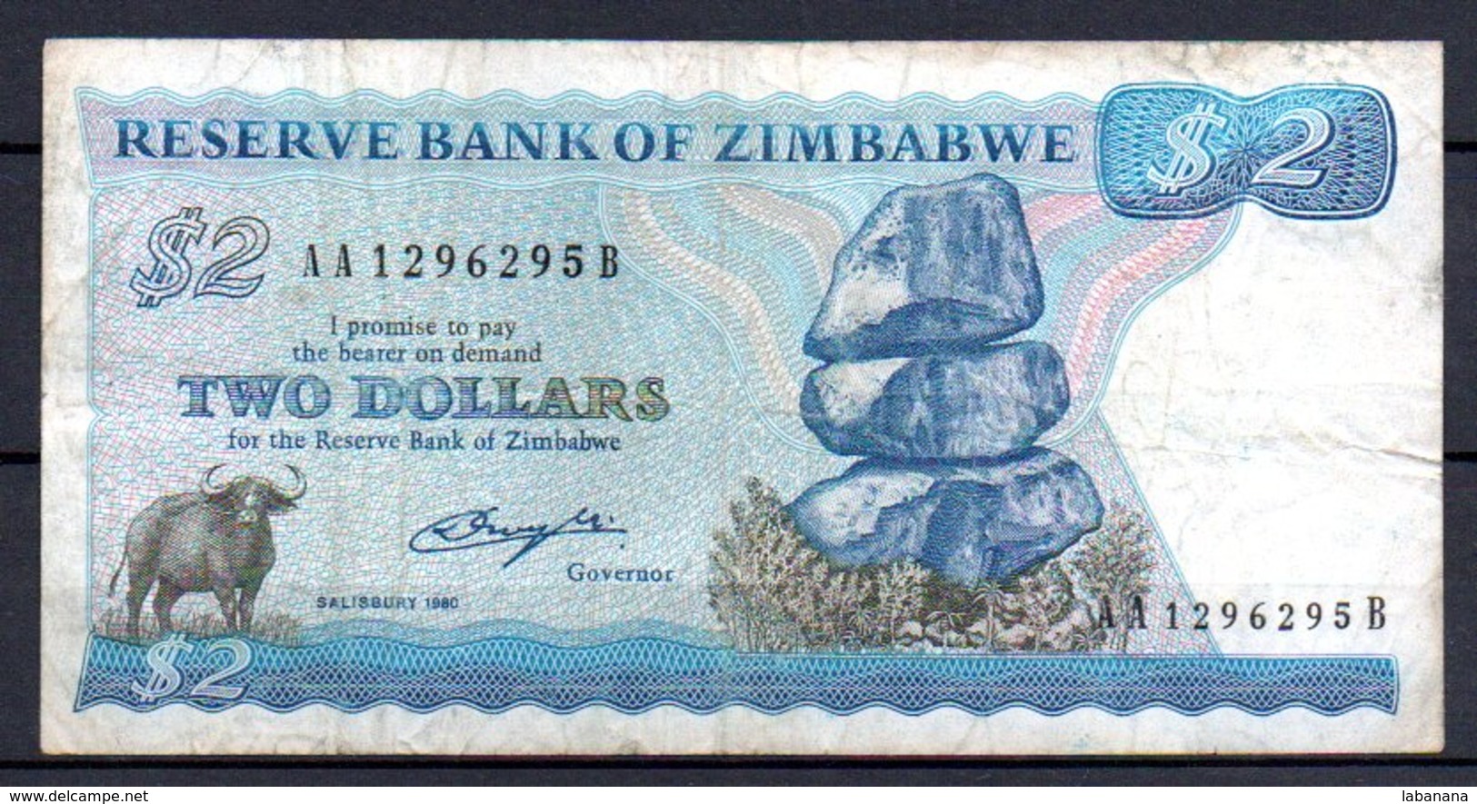 329-Zimbabwe Billet De 2 Dollars 1980 AA129B - Zimbabwe