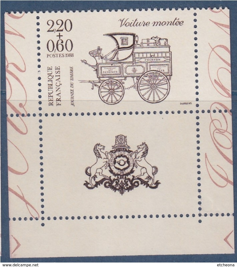 = Journée Du Timbre 1988 Voiture Montée N°2526 Neuf De Carnet Avec Vignette Du Bas - Neufs