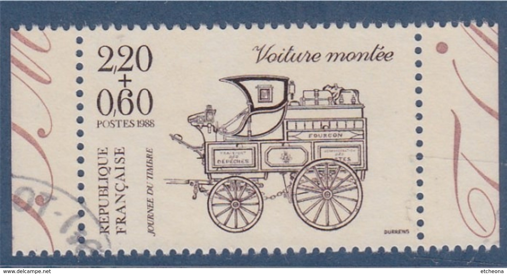 = Journée Du Timbre 1988 Voiture Montée N°2526 Oblitéré De Carnet - Oblitérés