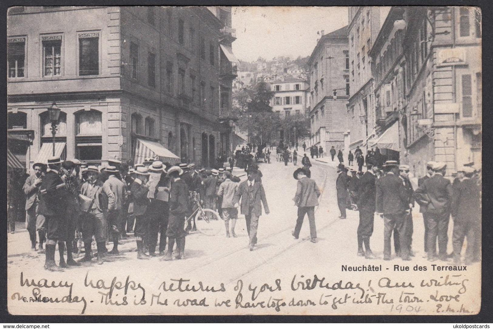 CPA  Suisse, NEUCHATEL, Rue Des Terreaux, 1904 - Neuchâtel